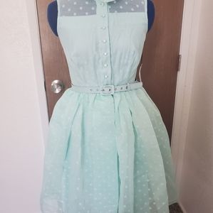 Sheer Sleevless Mint NWT Unique Vintage Dress
